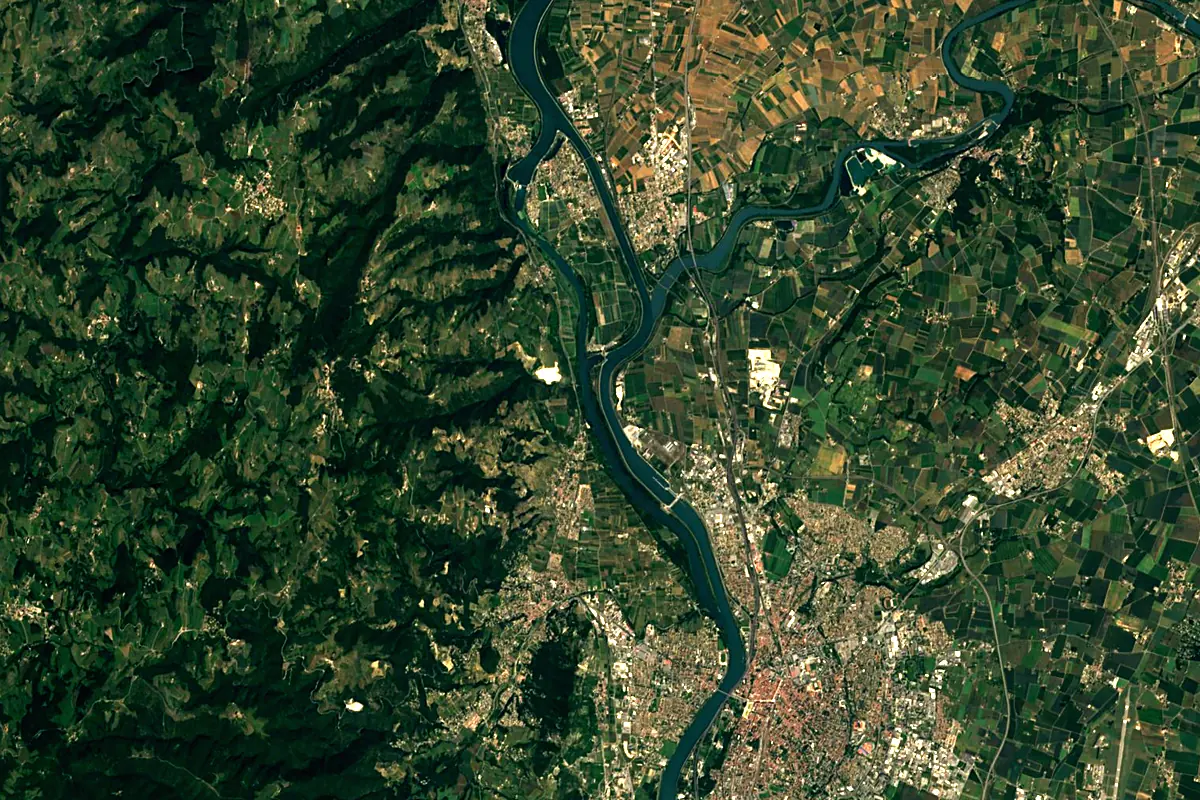 Isère: satellite view of the mouth