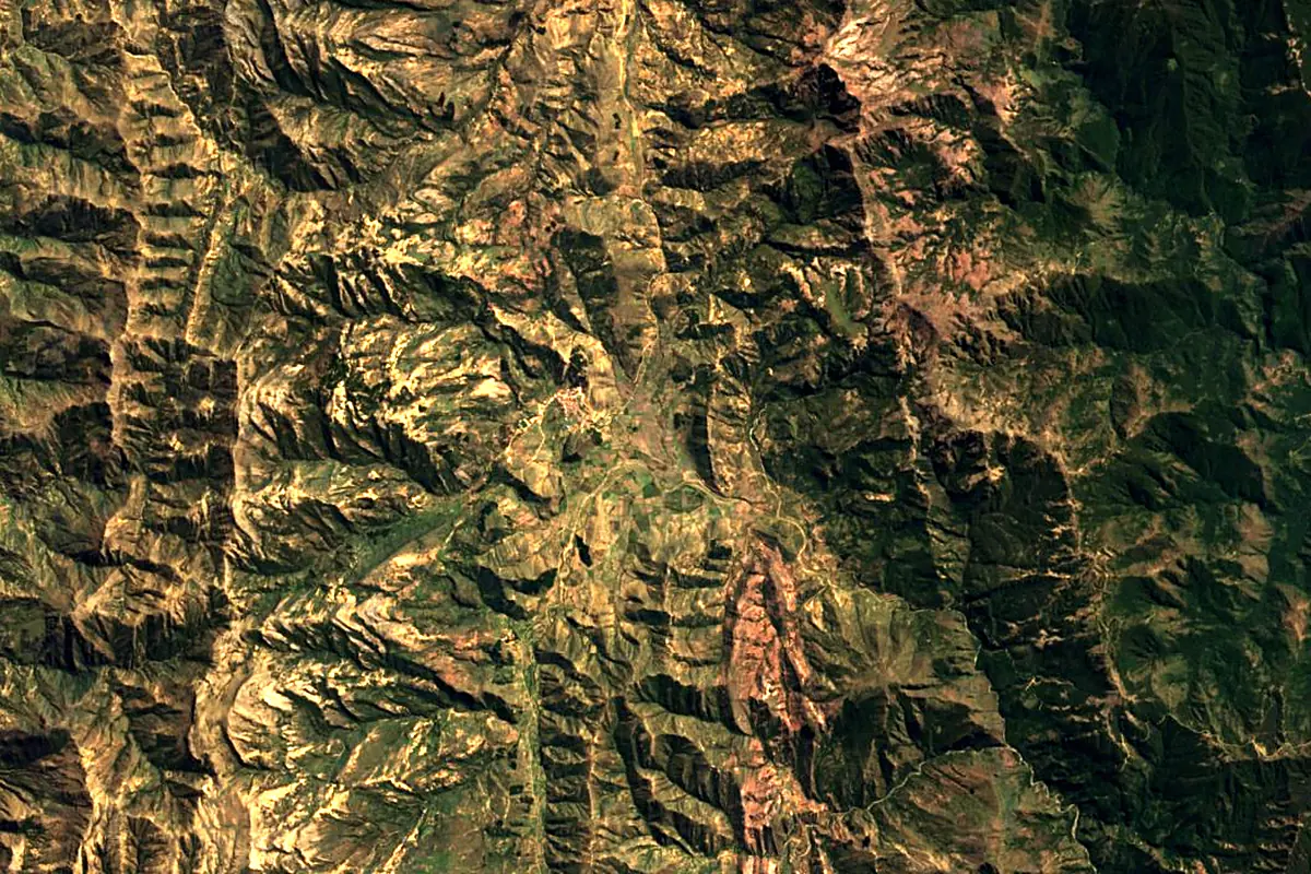 Itonomas River: satellite view of the source