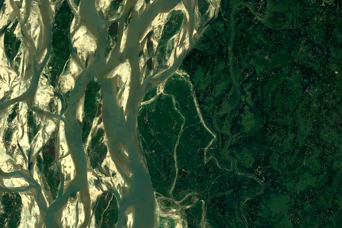 Jamuna River: satellite view of the source