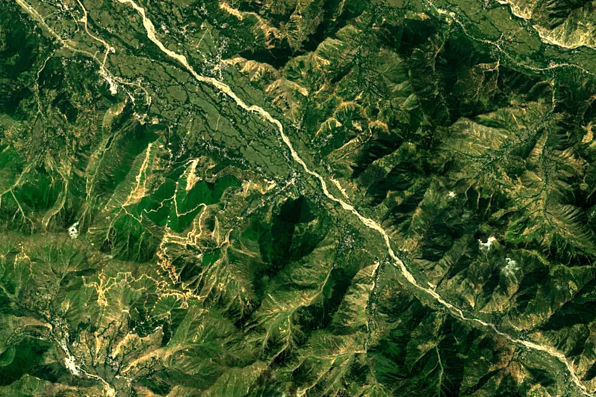 Jhelum River: satellite view of the source