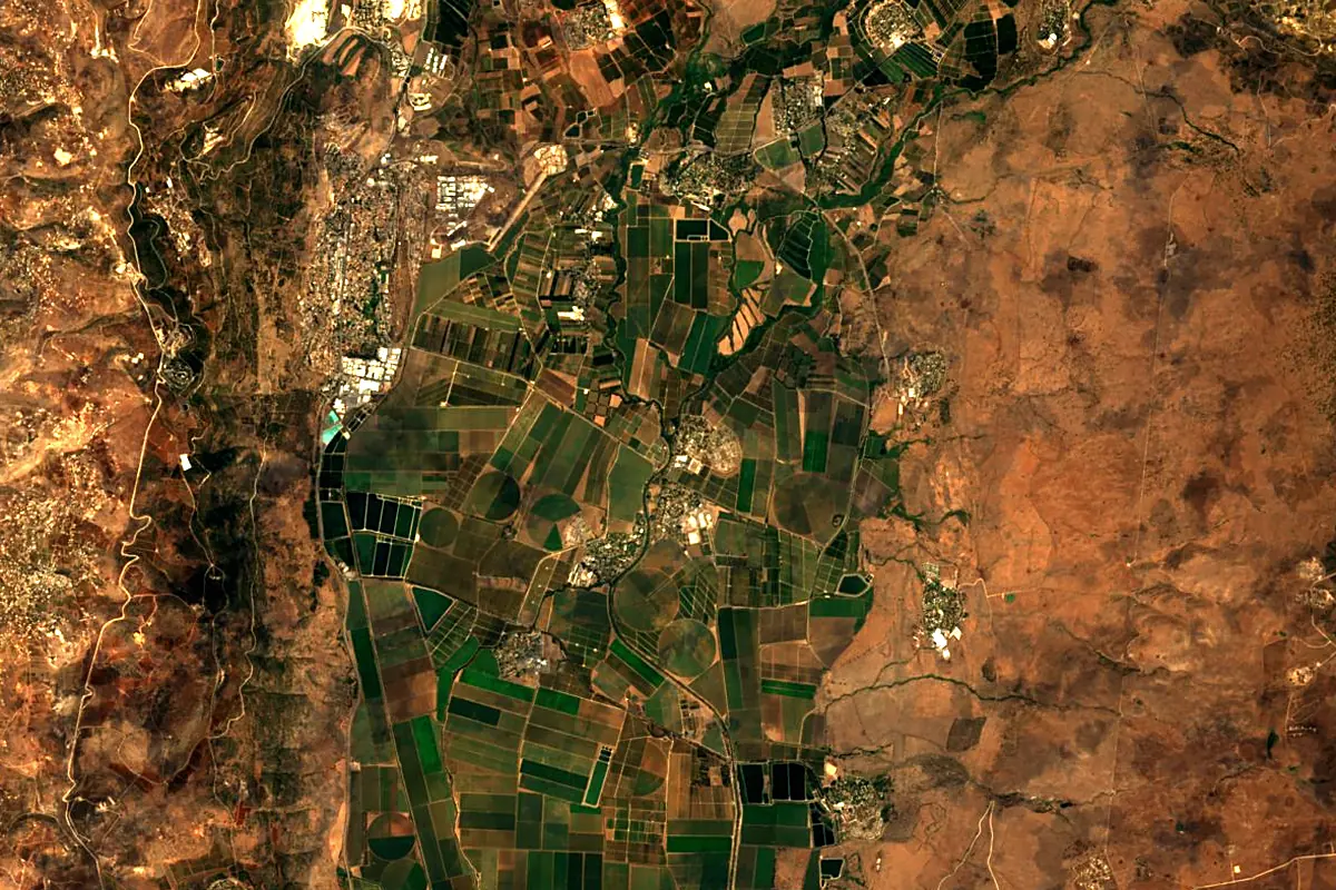 Jordan River: satellite view of the source