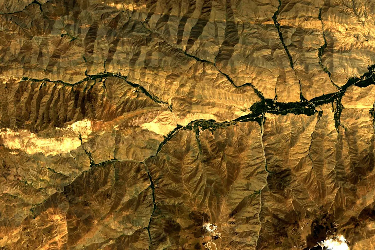 Kabul River: satellite view of the source