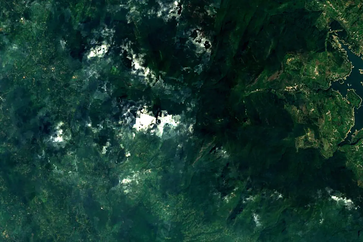 Kalu River: satellite view of the source