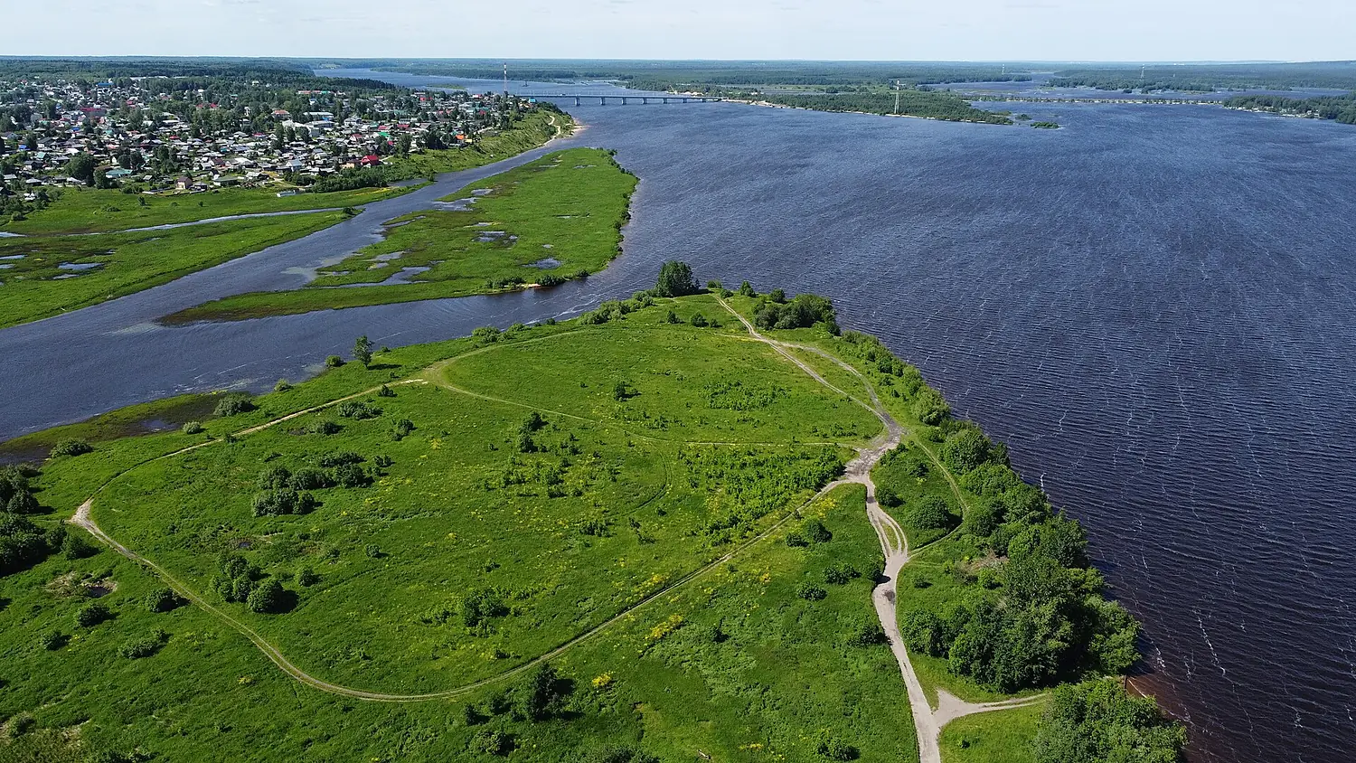 Usolie city and Kama River, Perm Krai