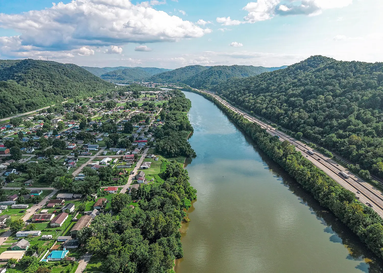 Kanawha River aerial view