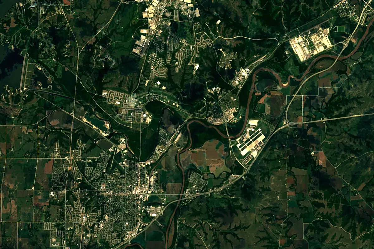 Kansas River: satellite view of the source