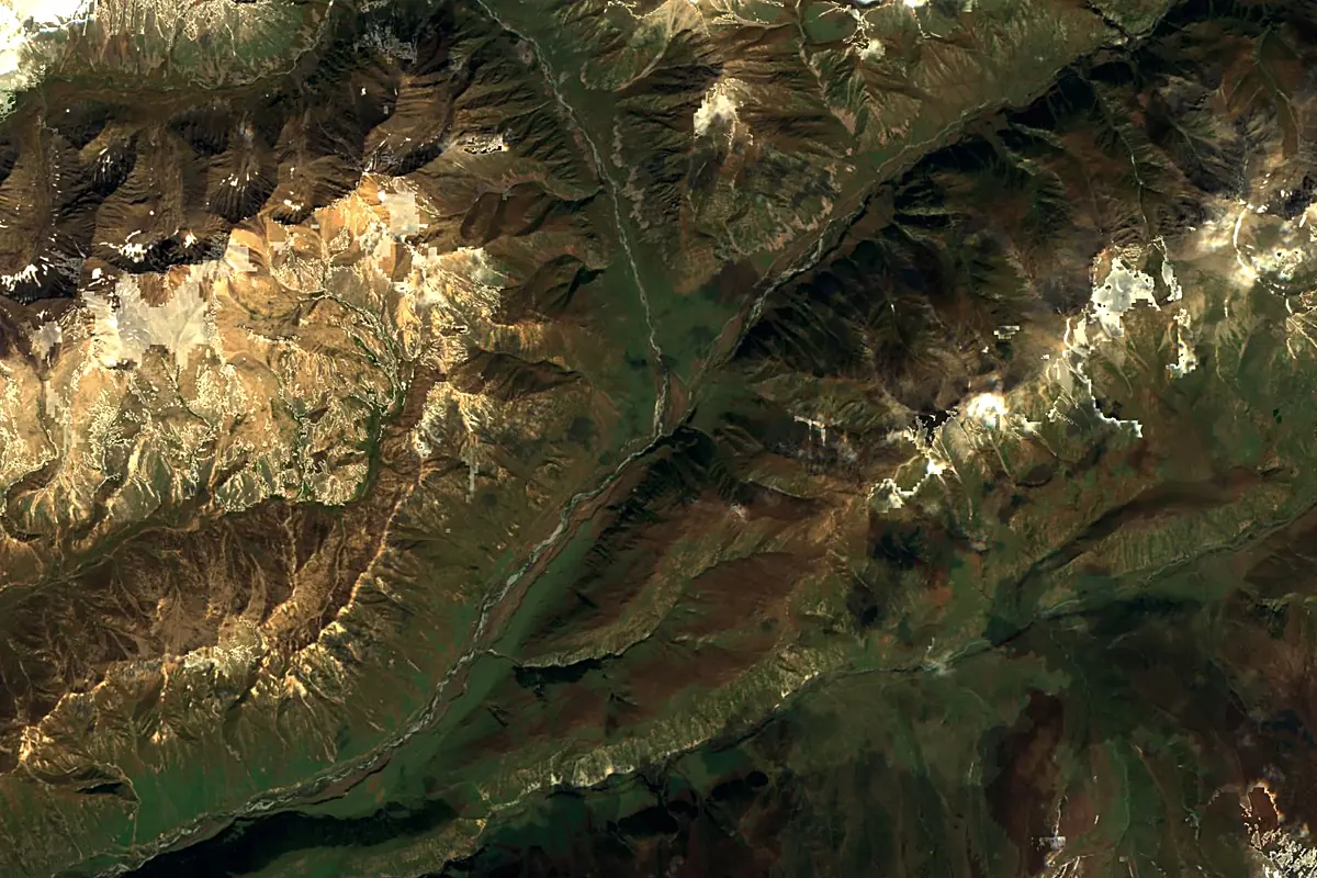 Karatal River: satellite view of the source