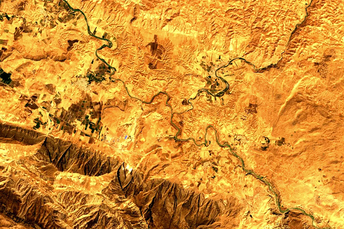 Karkheh River: satellite view of the source