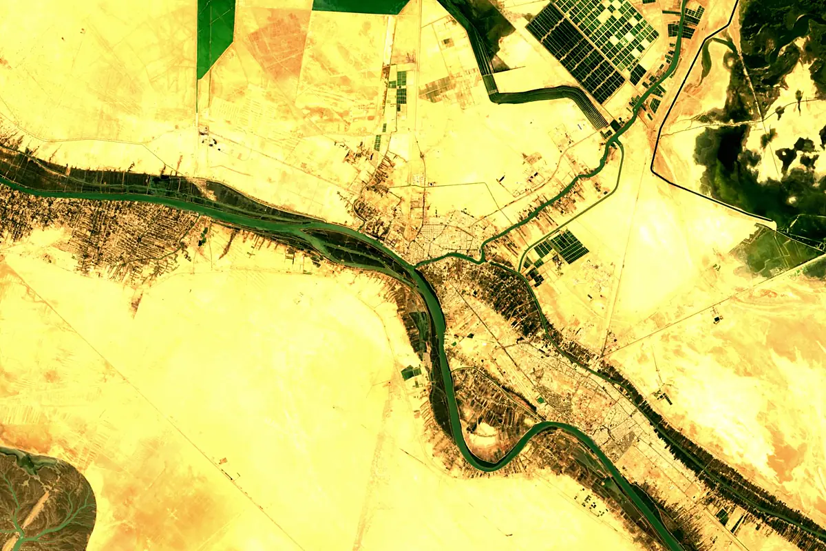 Karun River: satellite view of the mouth