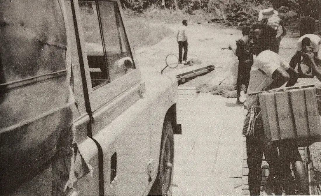 Car ferry crossing the Kasai River in Bandundu Region