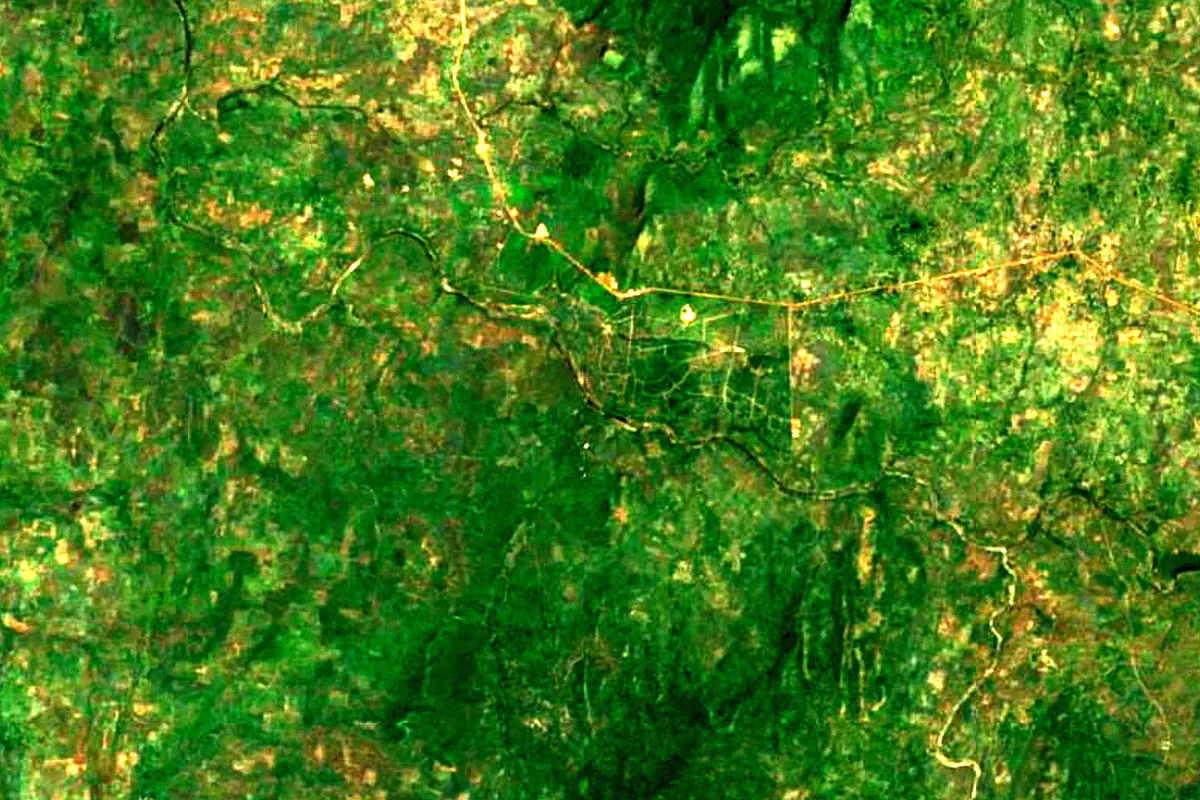 Kawa: satellite view of the mouth