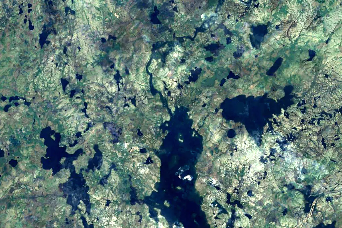 Kazan River: satellite view of the source