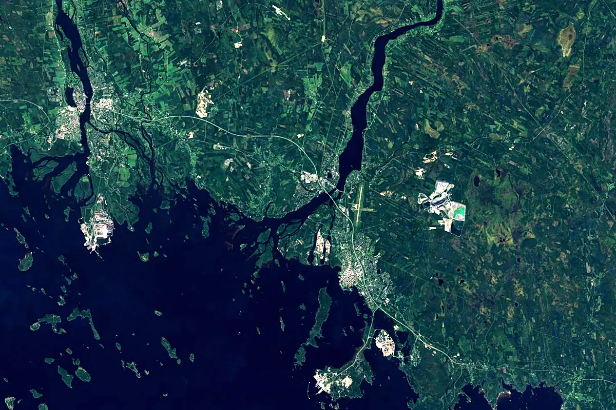 Kemijoki: satellite view of the mouth