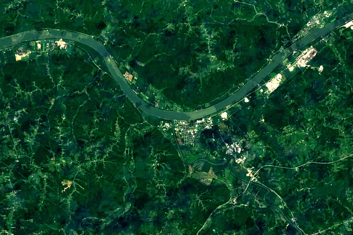Kentucky River: satellite view of the mouth