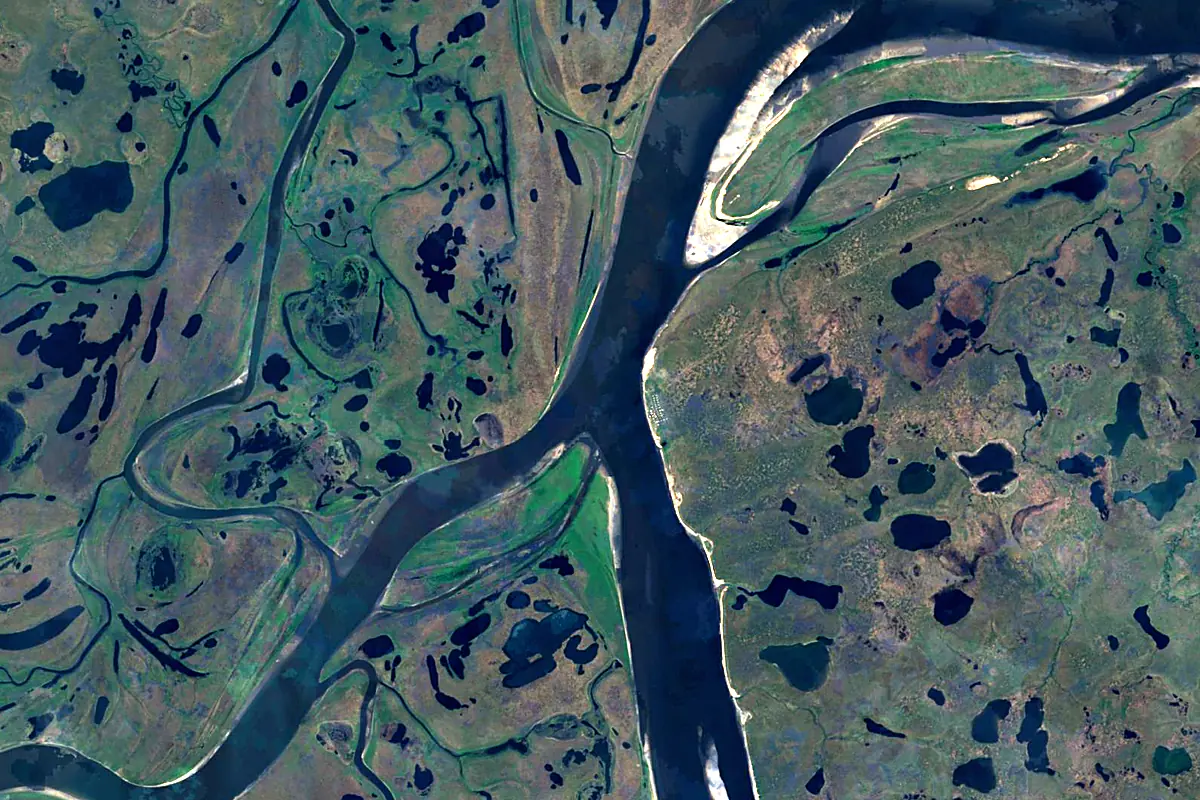 Khatanga: satellite view of the source