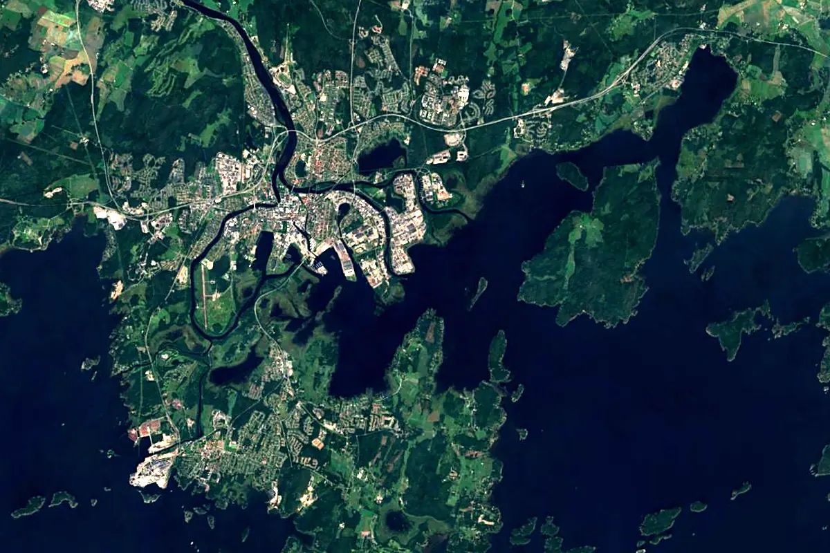 Klarälven: satellite view of the mouth