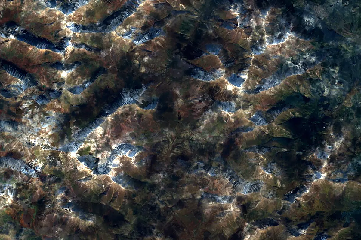 Klondike River: satellite view of the source