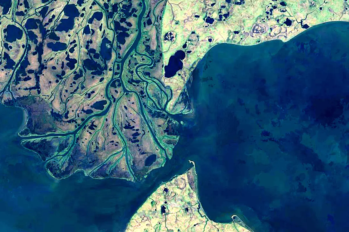 Kobuk River: satellite view of the mouth