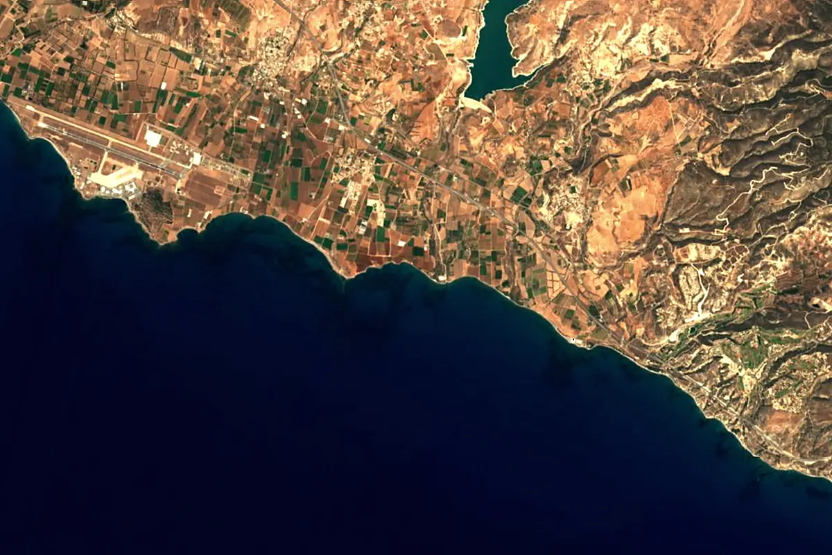 Kouris River: satellite view of the mouth