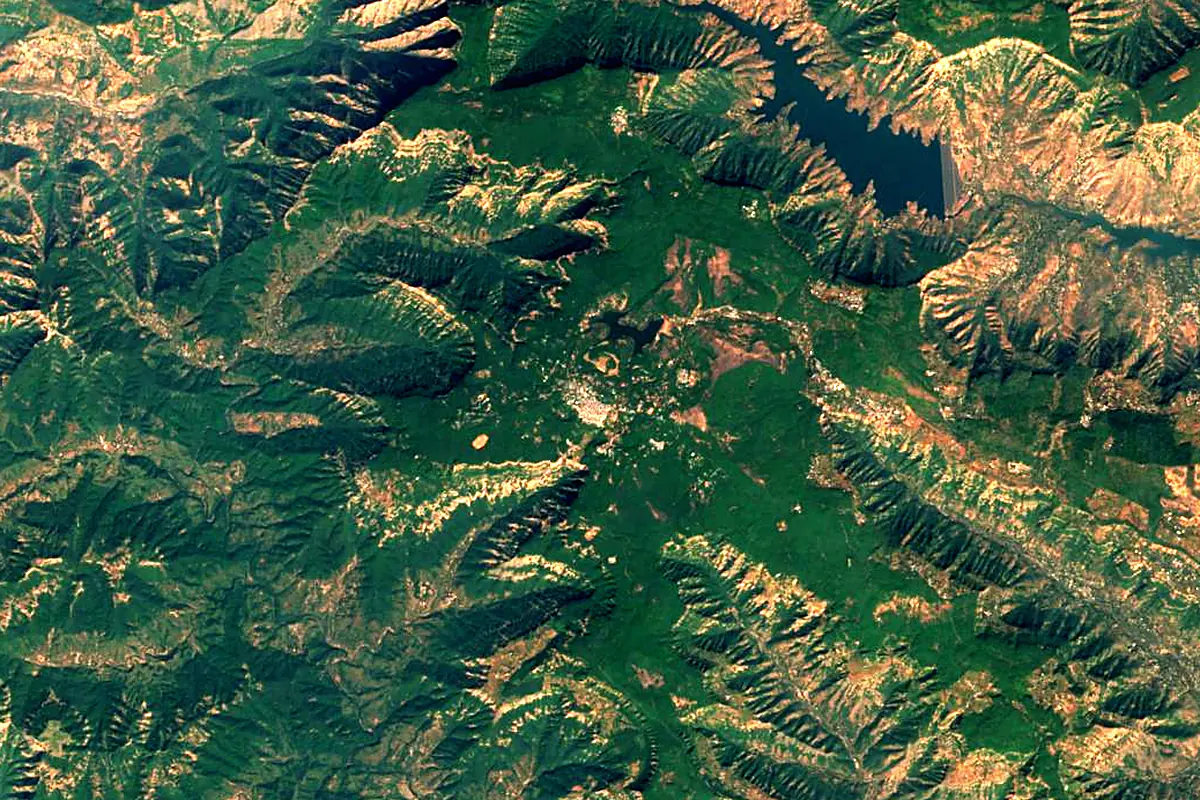 Krishna River: satellite view of the source