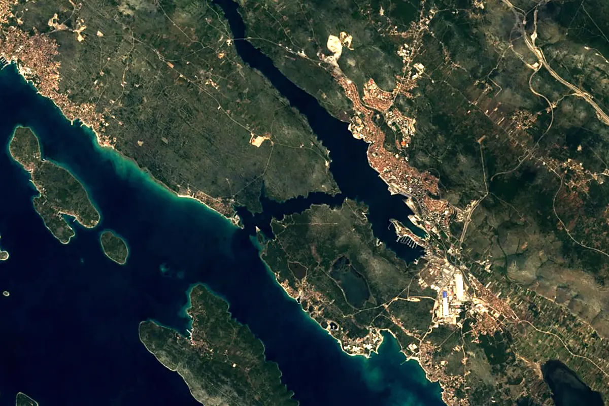 Krka: satellite view of the mouth