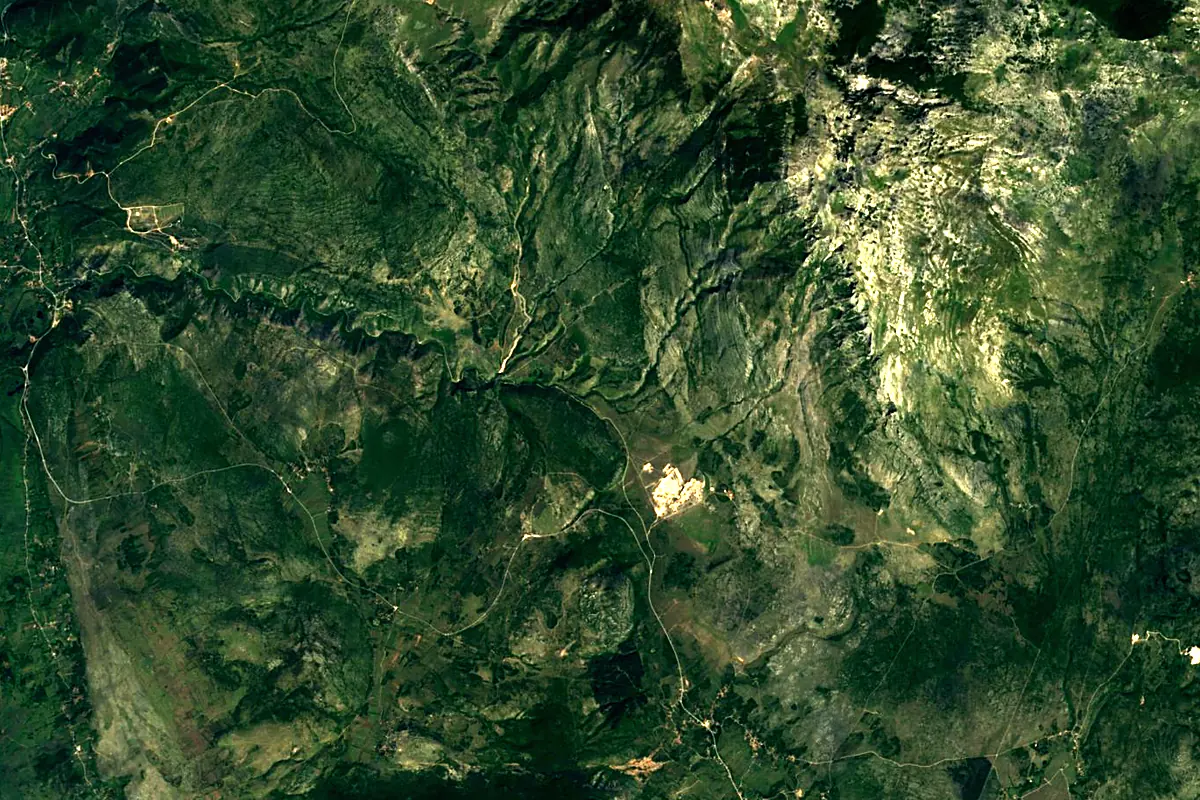 Krka: satellite view of the source
