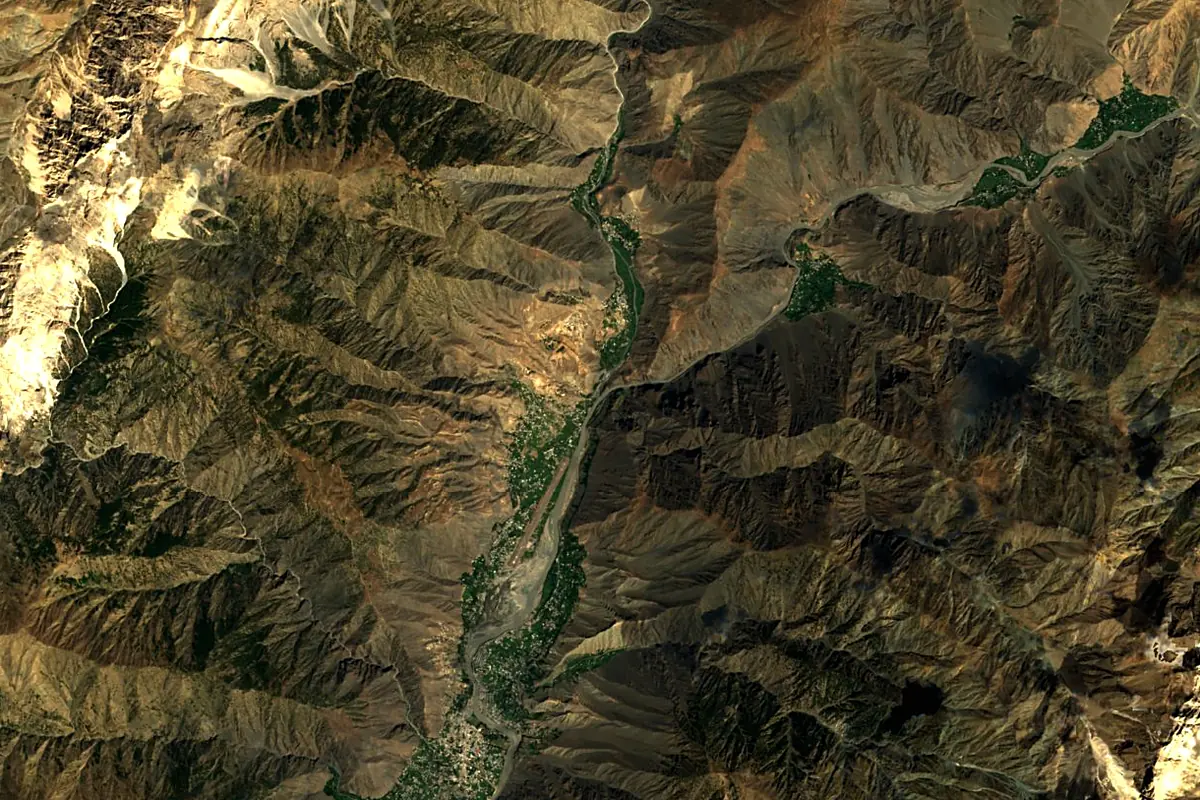 Kunar River: satellite view of the source