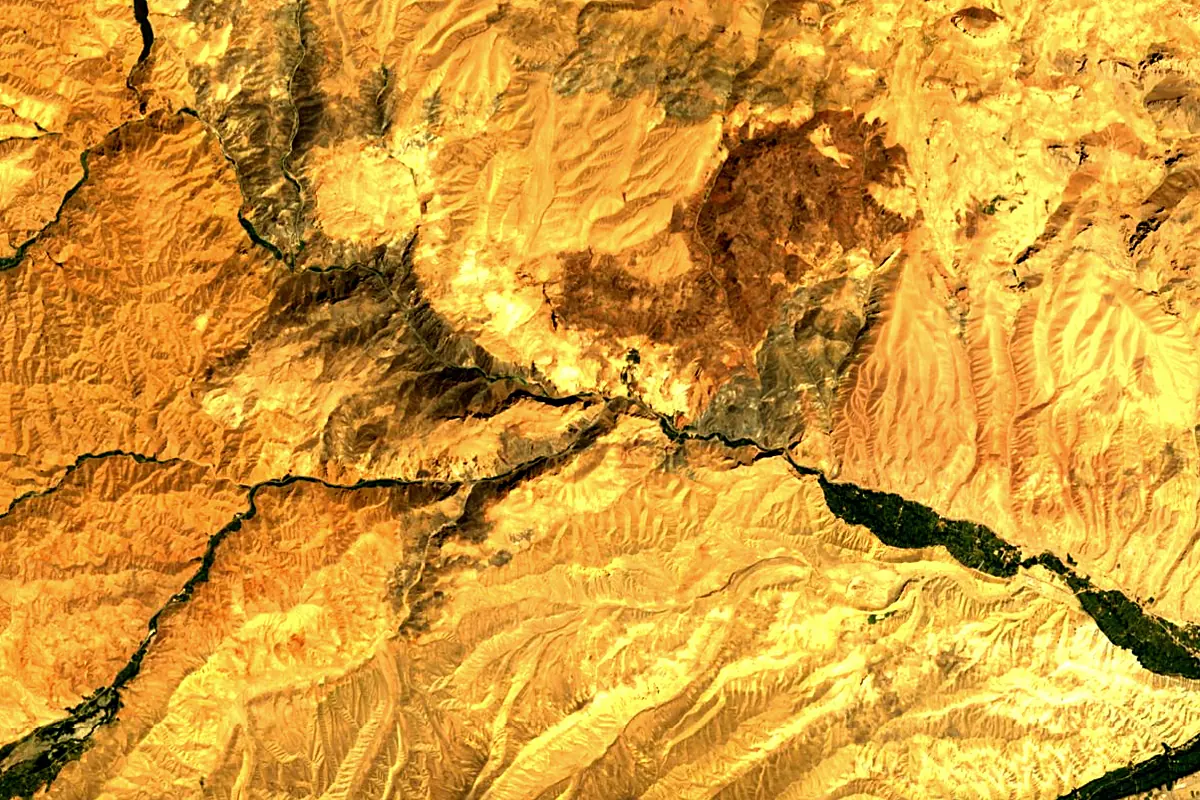 Kunduz River: satellite view of the source