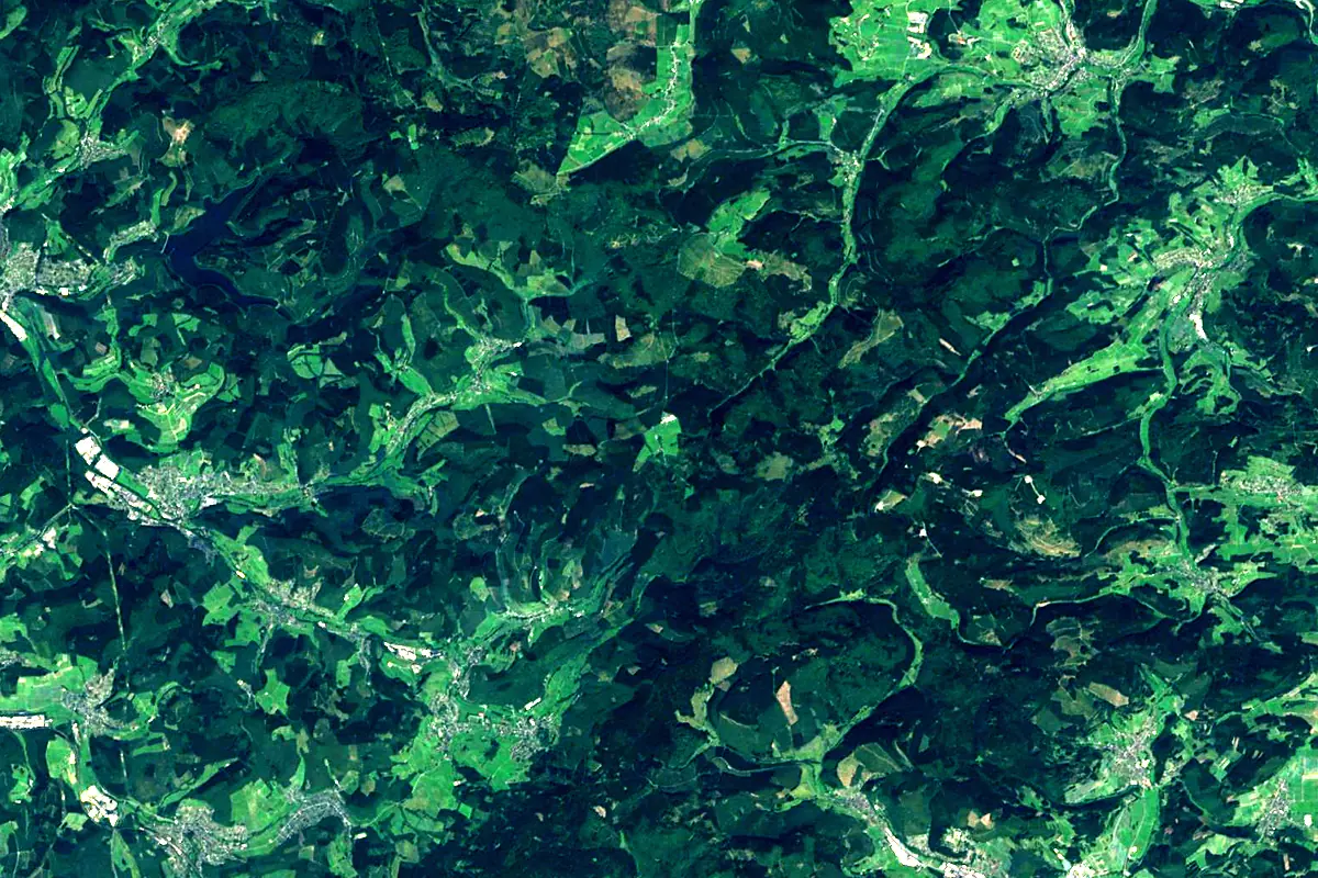 Lahn: satellite view of the source