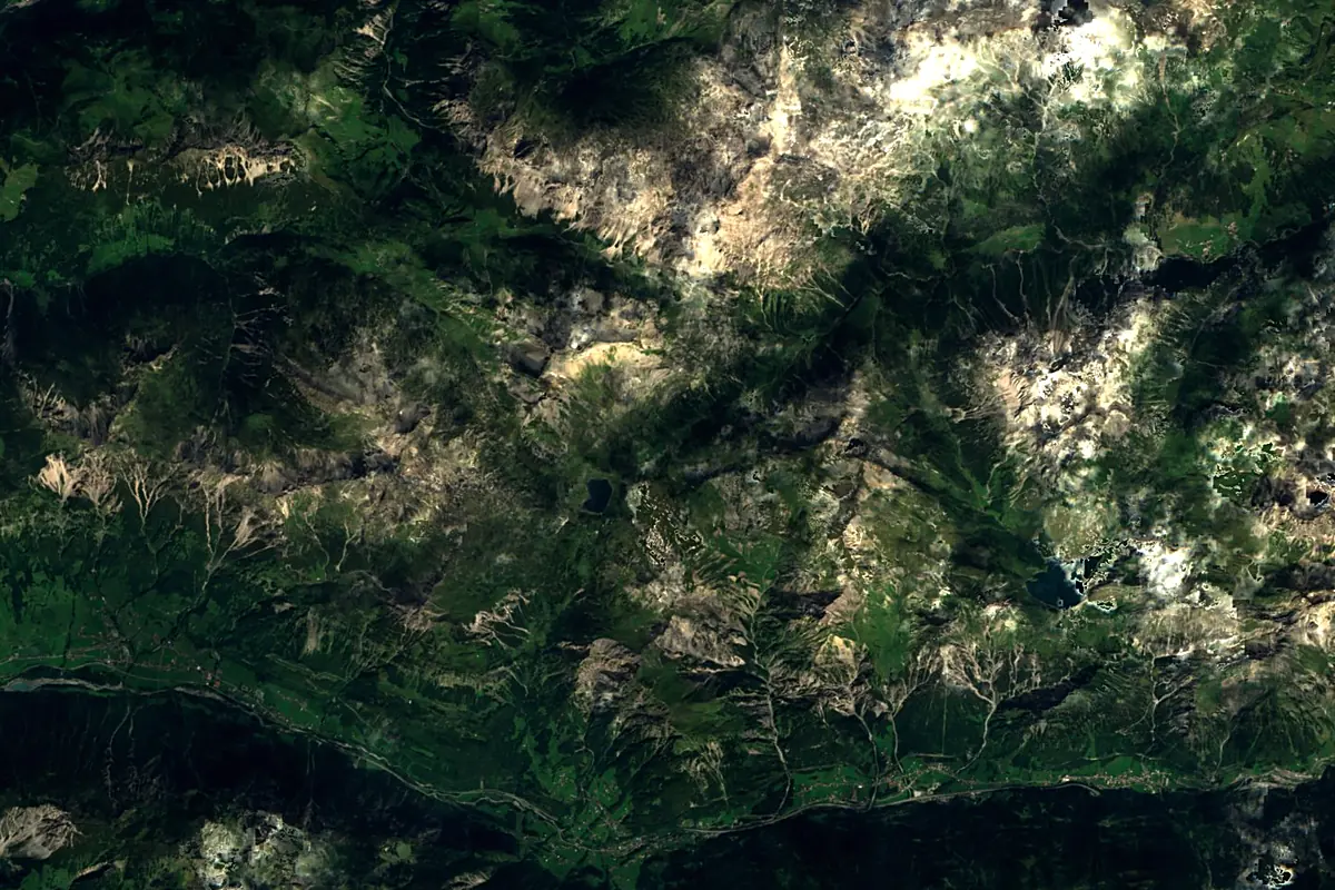 Lech: satellite view of the source
