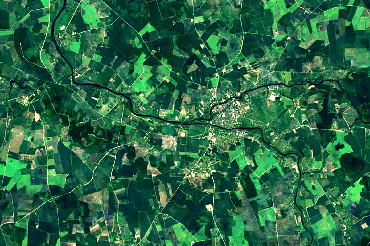 Lielupe: satellite view of the source