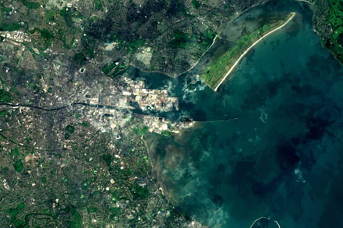 Liffey: satellite view of the mouth