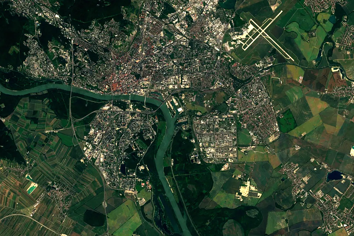 Little Danube: satellite view of the source