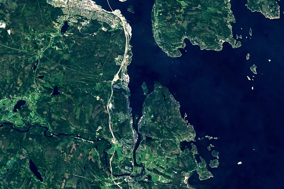 Ljungan: satellite view of the mouth