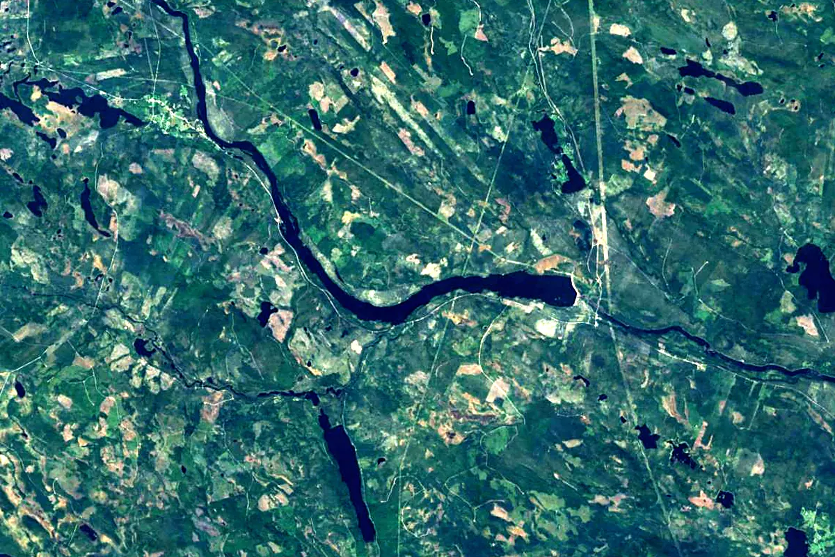 Ljusnan: satellite view of the mouth