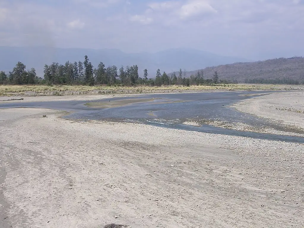 Loes River east of the bridge, Liquica, Timor-Leste, 22 Aug 2005