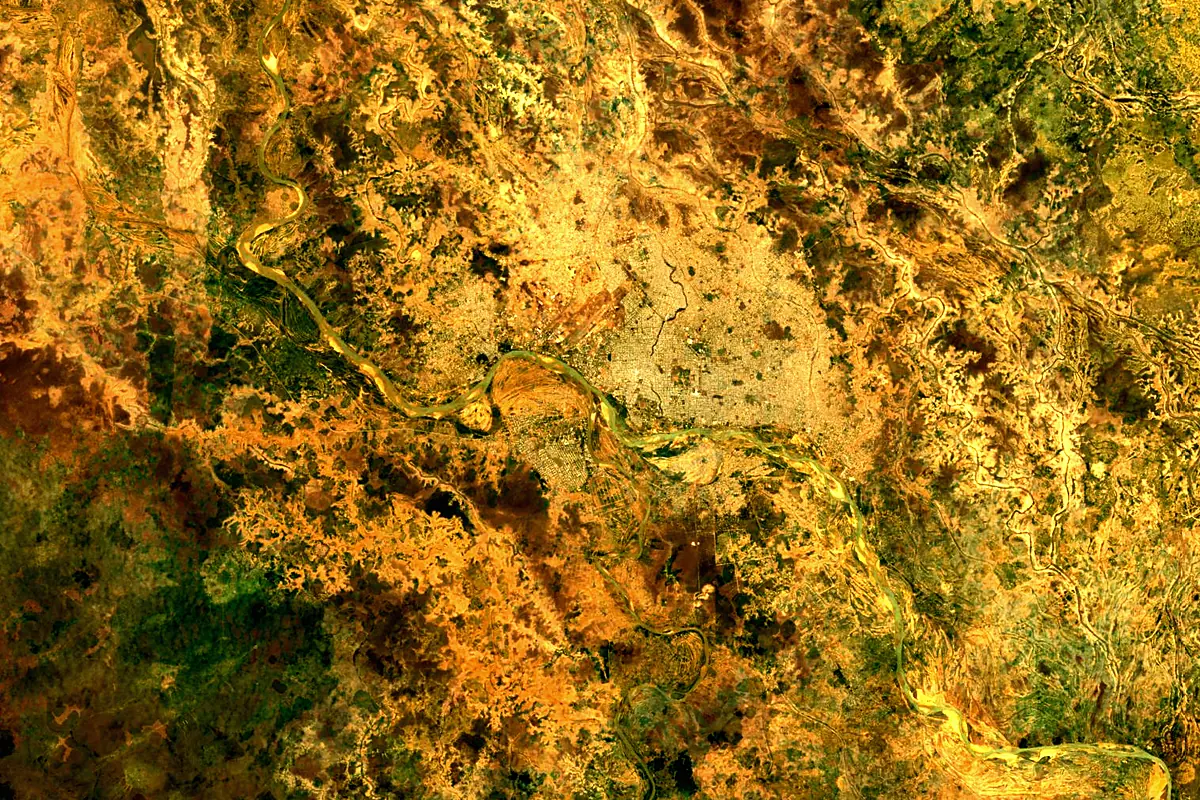Logone River: satellite view of the mouth