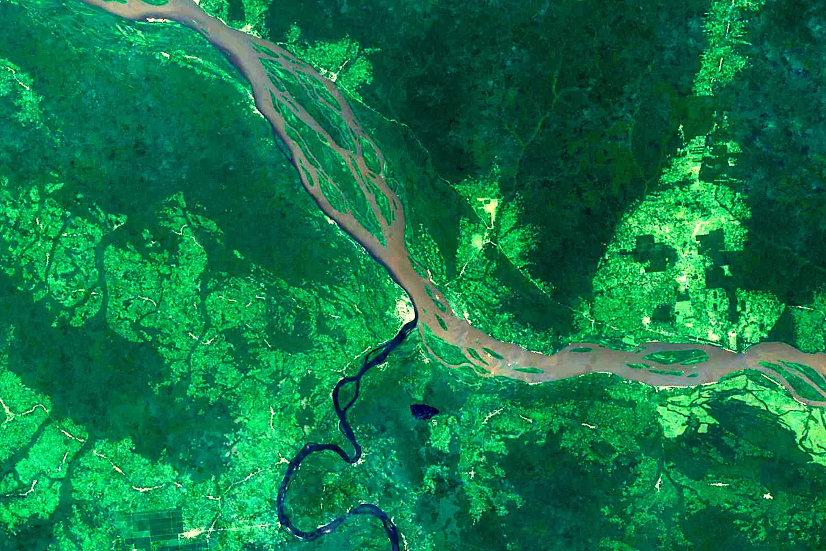 Lomami River: satellite view of the mouth