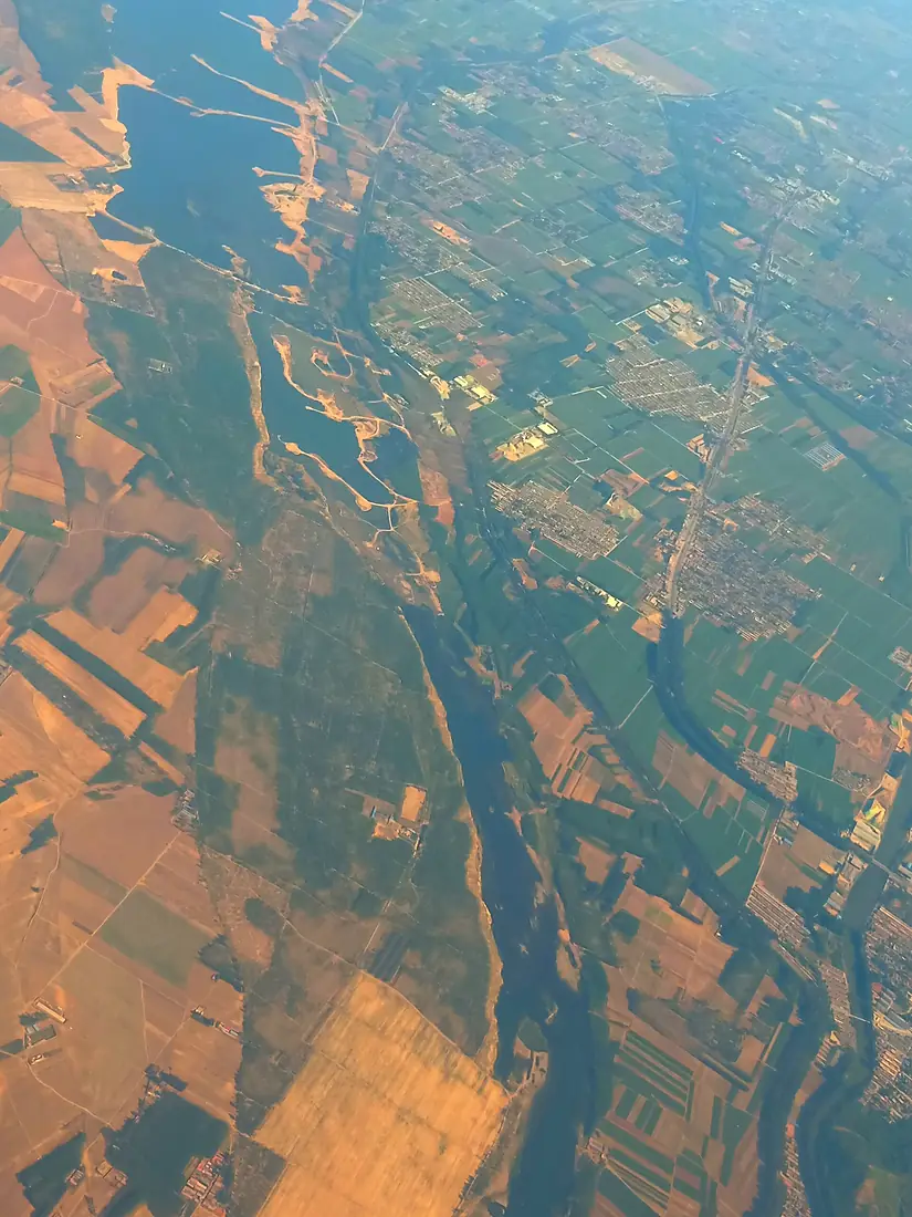 Seeing towards to Luan River in a plane