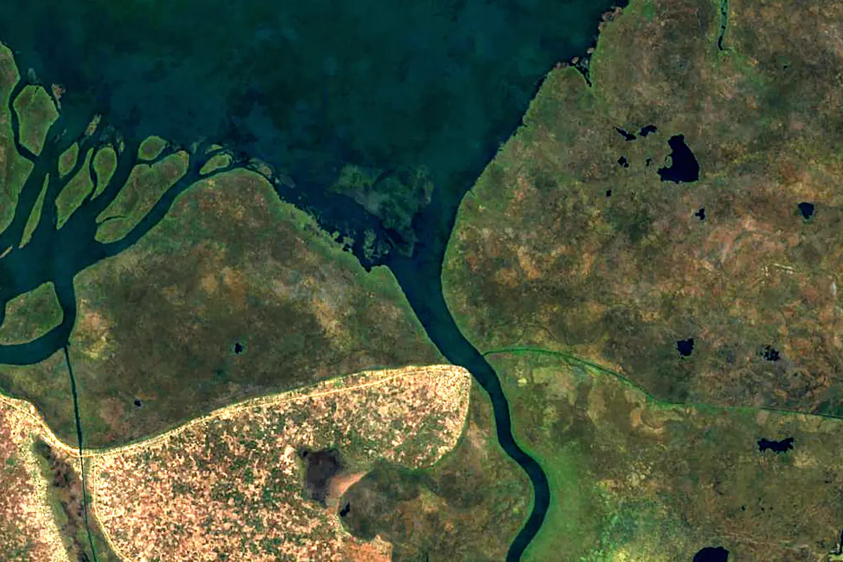 Luapula River: satellite view of the source