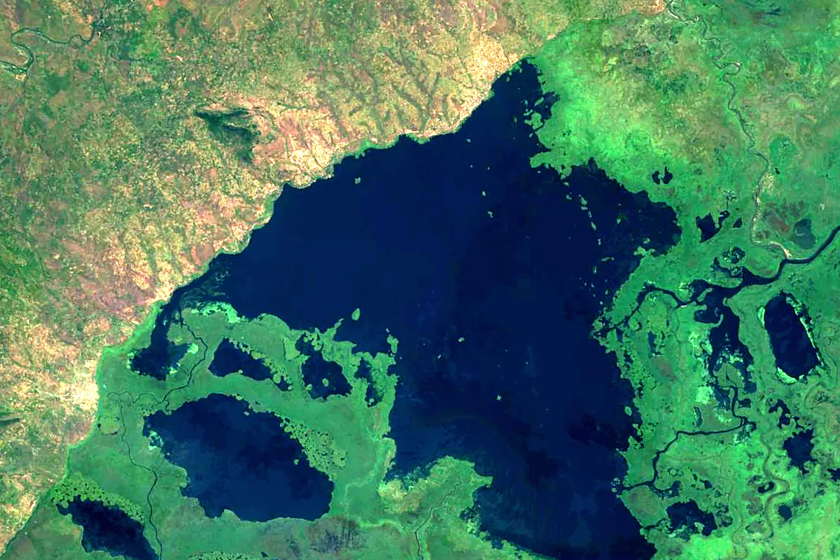 Lufira River: satellite view of the mouth
