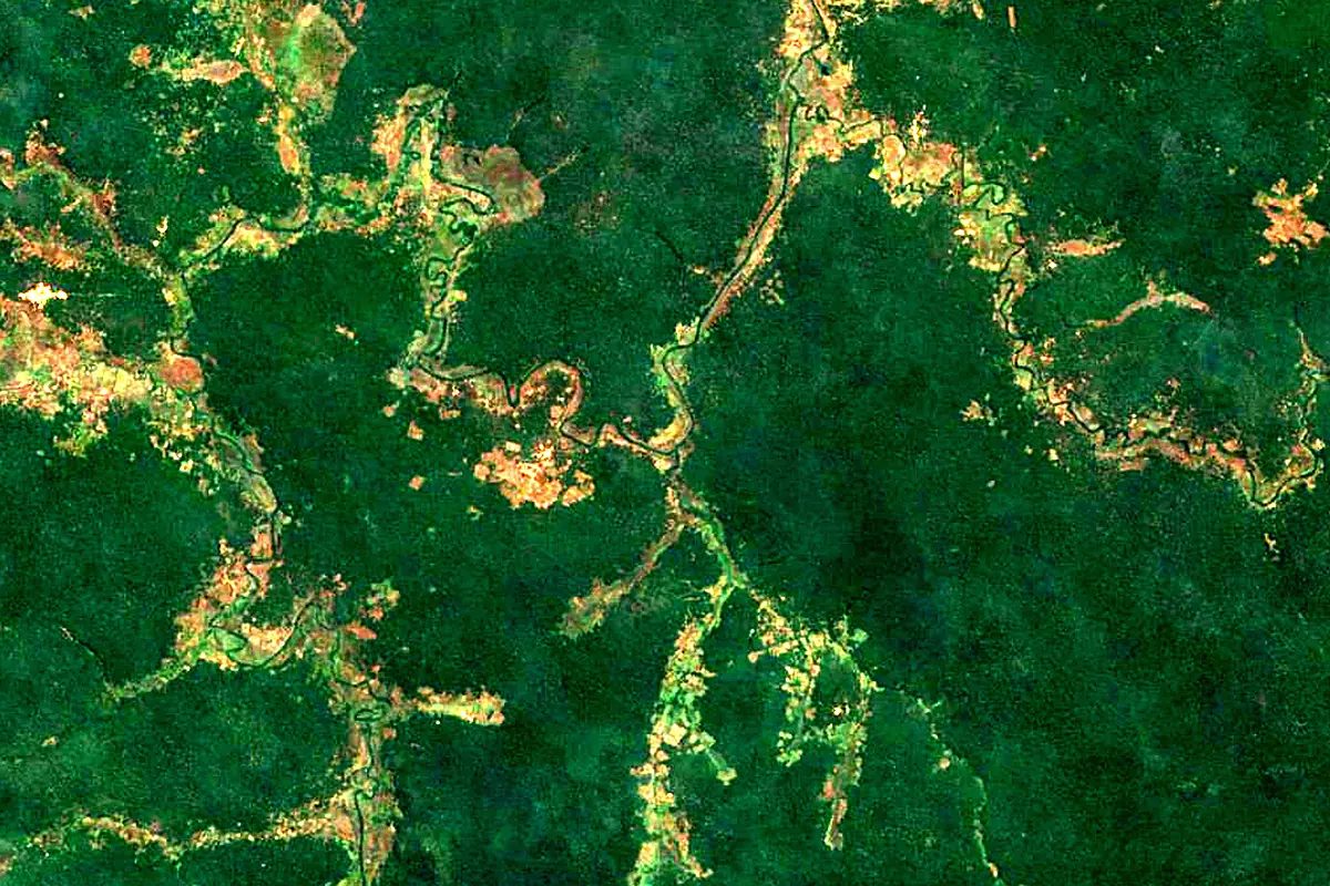 Lufira River: satellite view of the source