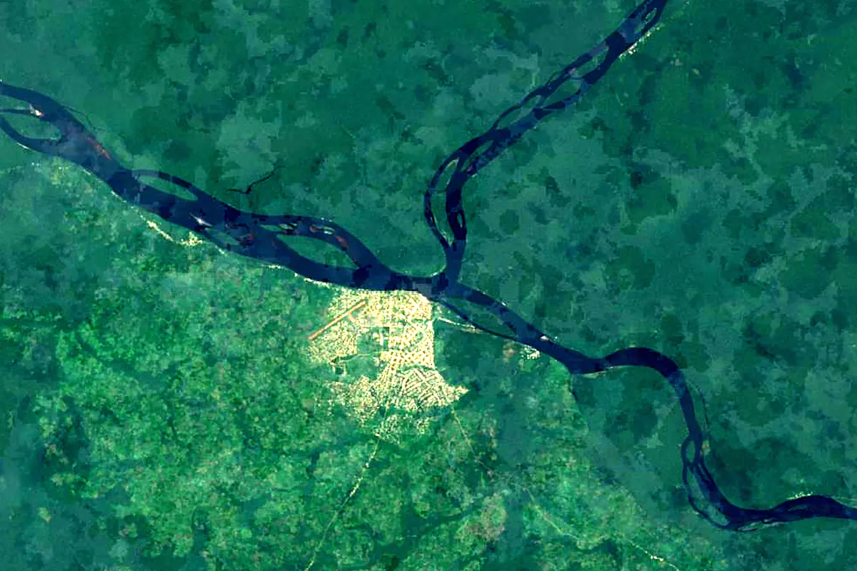 Lulonga River: satellite view of the source