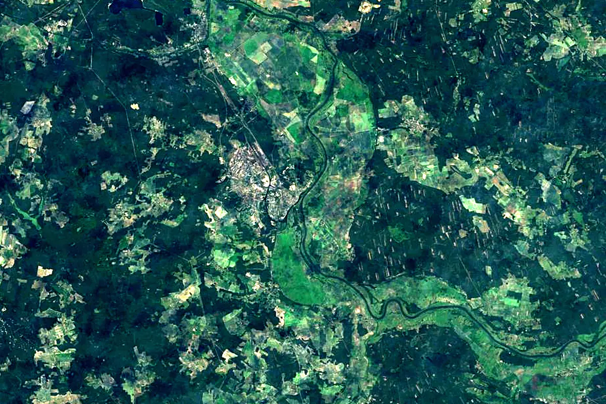 Lusatian Nysa: satellite view of the mouth
