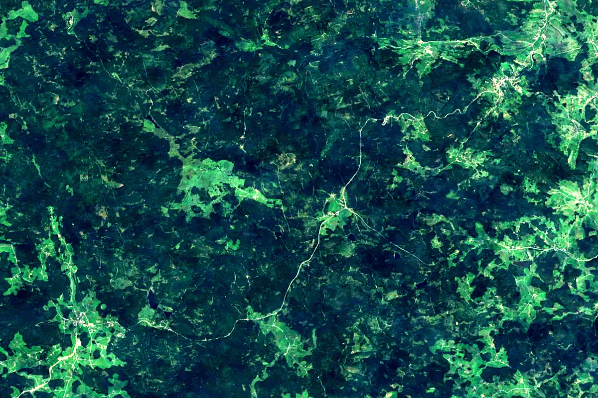 Lužnice: satellite view of the source
