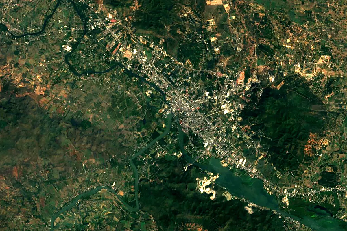 Mae Klong: satellite view of the source
