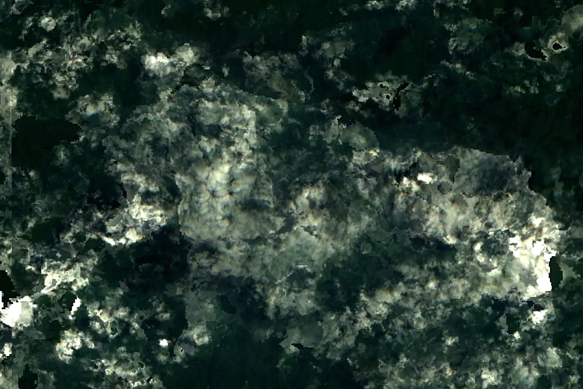 Mahakam River: satellite view of the source