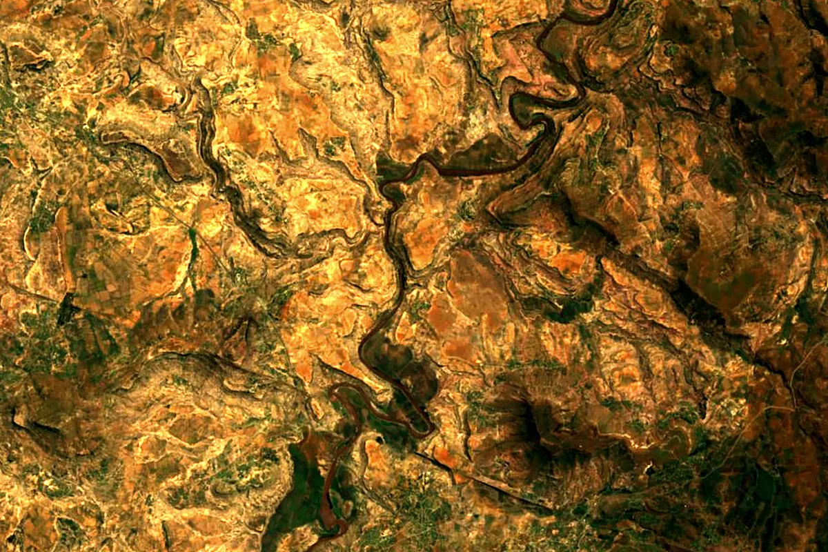 Makhaleng River: satellite view of the mouth