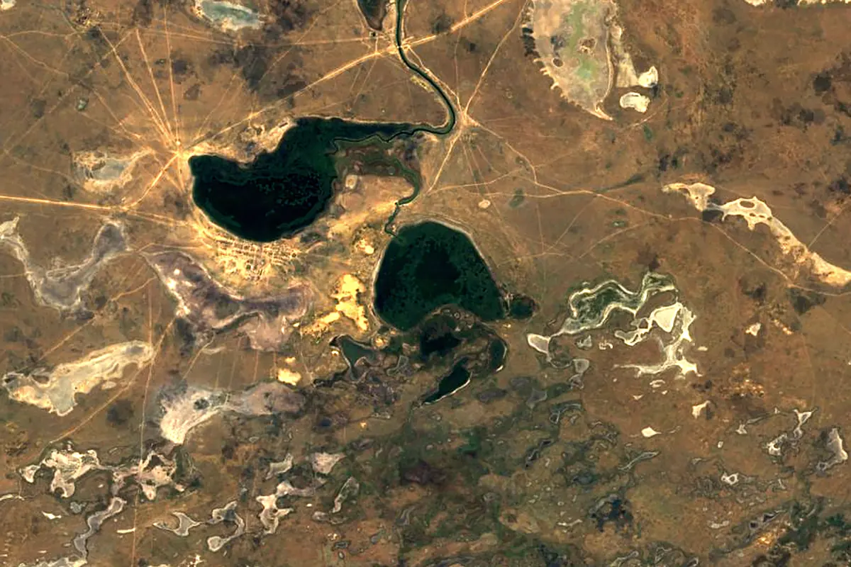 Maly Uzen: satellite view of the mouth