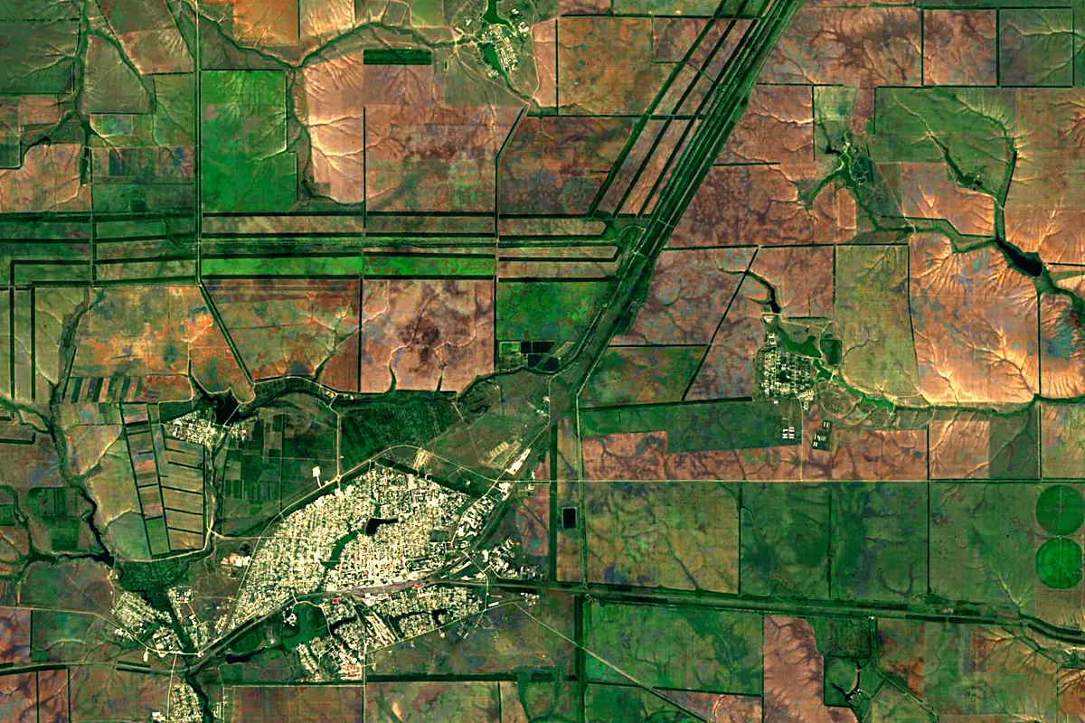 Maly Uzen: satellite view of the source